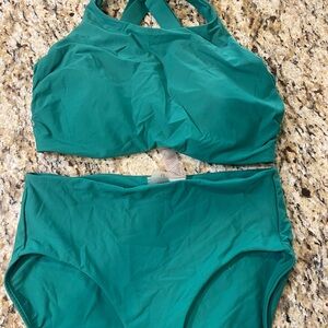 Women’s Teal High-Waist Bikini Set